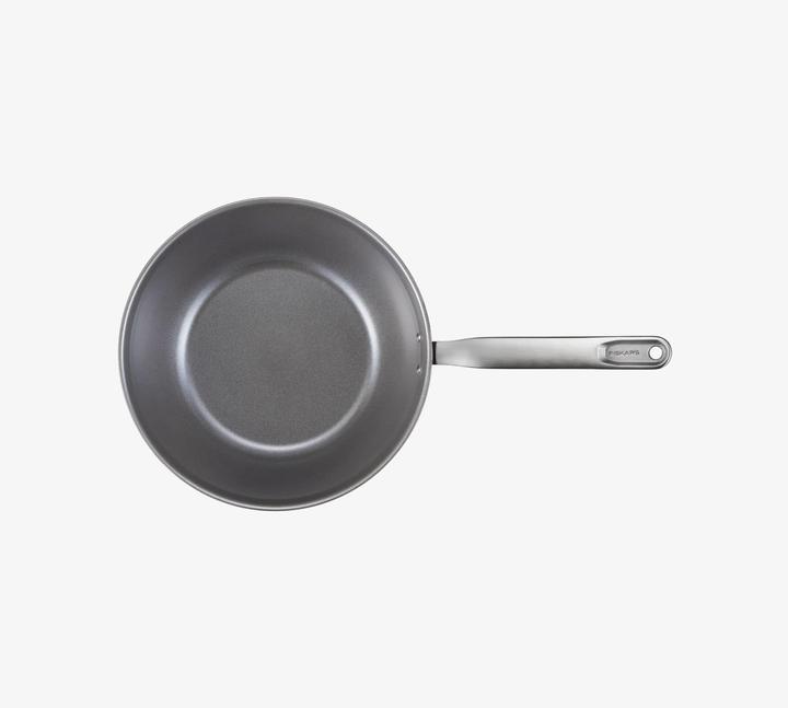Produktbild Fiskars Wokpfanne, Ø 28 cm / 4,5 L, Beschichtete Pfanne, Für alle Kochfelder geeignet, Recycelter Ed (28 cm, Wok Pfanne, Aluminium, Edelstahl)