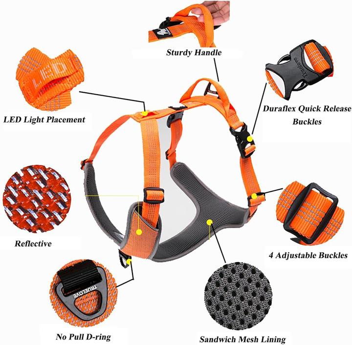 Image du produit Truelove Hundegeschirr Outdoor Adventure II, reflektierend, 2 Leinenbefestigungen (L, Chien)