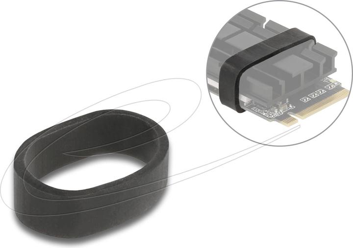 Produktbild Delock Gummiring zur Befestigung für M.2 SSD und Kühlkörper schwarz 10 Stück
