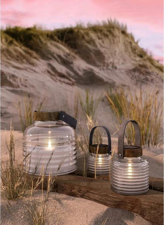 Actual product image Sirius LED Lantern Aston Solar 35 cm, Brown / Black (26.5 x 25.5 x 25.5 cm, 1 x)