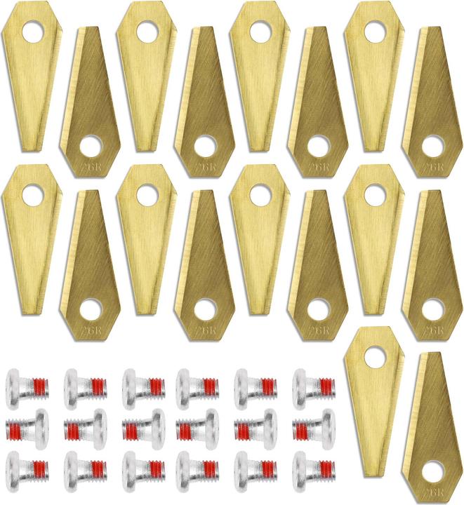 Immagine prodotto Wiltec Rasenroboter Messer Set Titan 49x19mm 18 Stück Mähroboter Rasenmäher (Robot falciante, Lame per tosaerba + lame di ricambio per macchine da giardino)