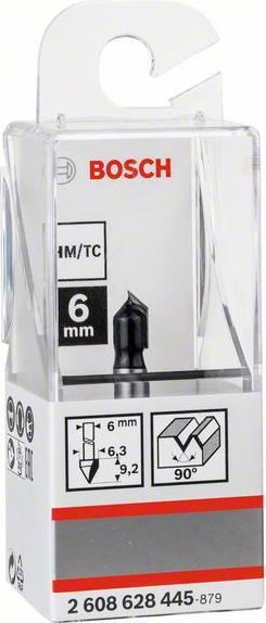 Immagine prodotto Bosch Professional Zubehör Fresa a V, 6 mm, D1 6,35 mm, L 9,2 mm, G 48 mm, 90°