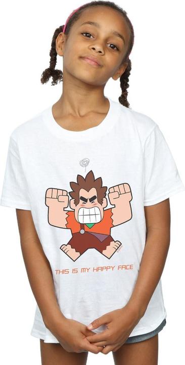 Actual product image Disney Girls Wreck It Ralph Happy Face Cotton T-Shirt (140, 146)
