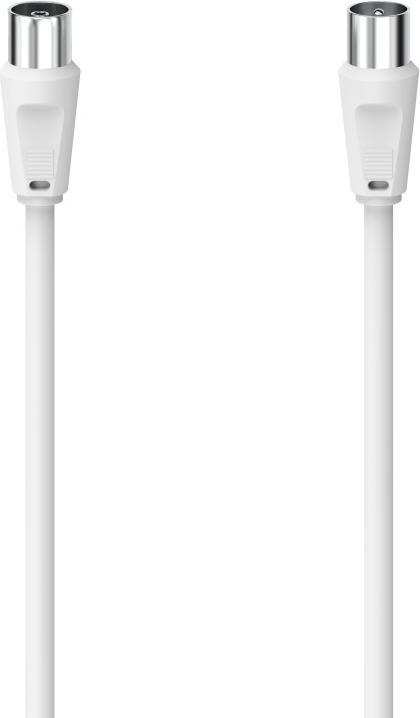 Produktbild Hama Antennen-Kabel, Koax-Stecker - Koax-Kupplung, 15 m, 75 dB, Weiss (75 dB, Antennenkabel)