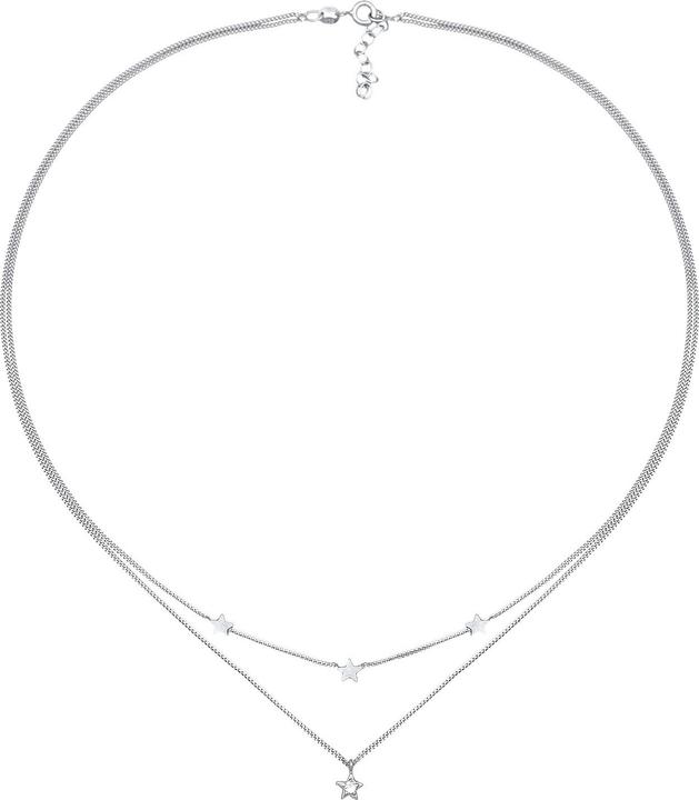 Actual product image Elli Necklace Layer Star Astro Crystals 925 Silver (Glass crystal, 925 sterling silver, 40 cm)