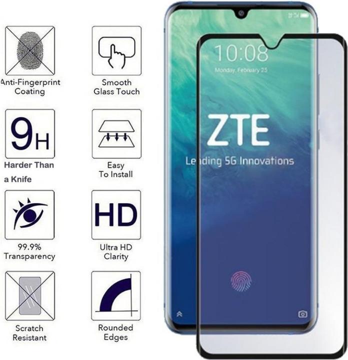 Produktbild Screenguard ZTE Axon 10 Pro Full Screen Panzerglas Schutzfolie 2.5D 9H (1 Stück, ZTE Axon 10 Pro)