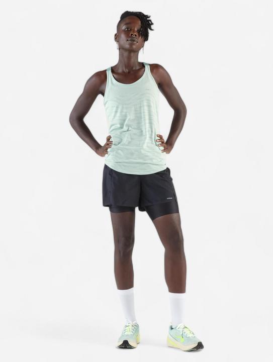 Produktbild Kiprun Run 500 women's running tank top with built-in bra - green (L)