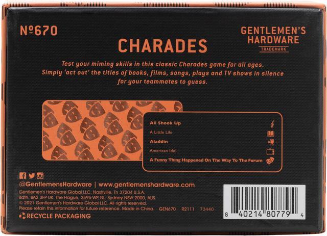 Actual product image Gentlemen's Hardware Charades (English)