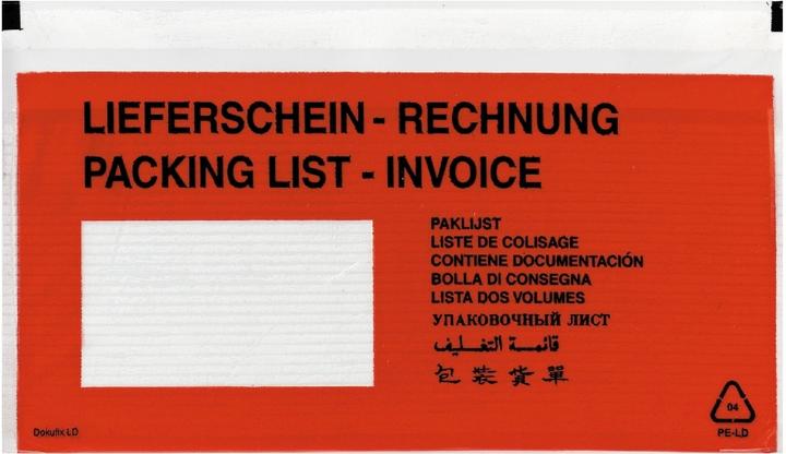 Produktbild Herlitz Lieferscheintasche DIN lang selbstklebend 100er Packung (DL)