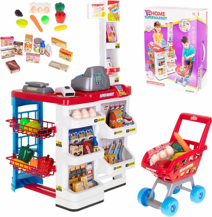 Actual product image Ikonka Supermarket checkout + trolley model 2