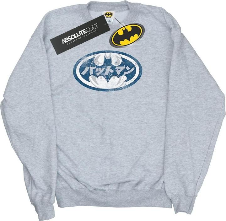 Batman Japanisches Logo Weiss Baumwolle Sweatshirt