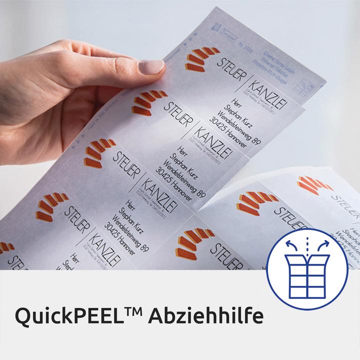 Actual product image Avery Address labels 99.1x33.9mm L7162-100 weiss 1600 Stk./100 Blatt