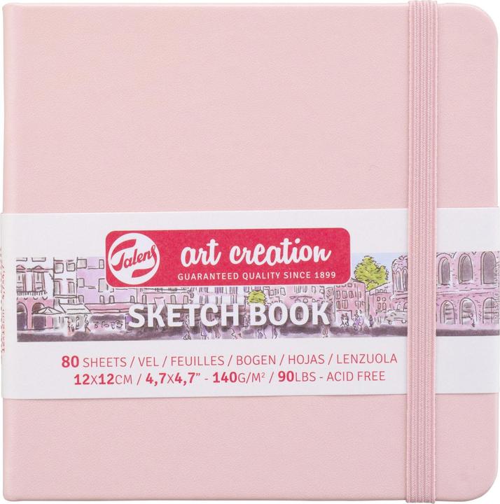 Talens Coloring book 12 x 12 cm pastel pink (12 x 12 cm, Hardcover)