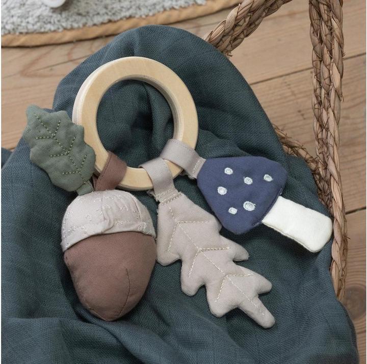 Actual product image Sebra Activity leaf/mushroom/acorn, organic cotton