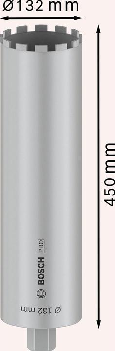 Image du produit Bosch Professional Zubehör PRO Core Cutter wet, 132 x 450 mm, 1 1/4-inch UNC (132 millimètres)