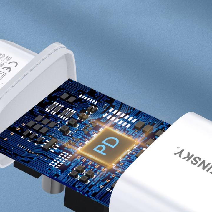 Actual product image Wozinsky WGWCW USB-A USB-C 20W wall charger - white (20 W)
