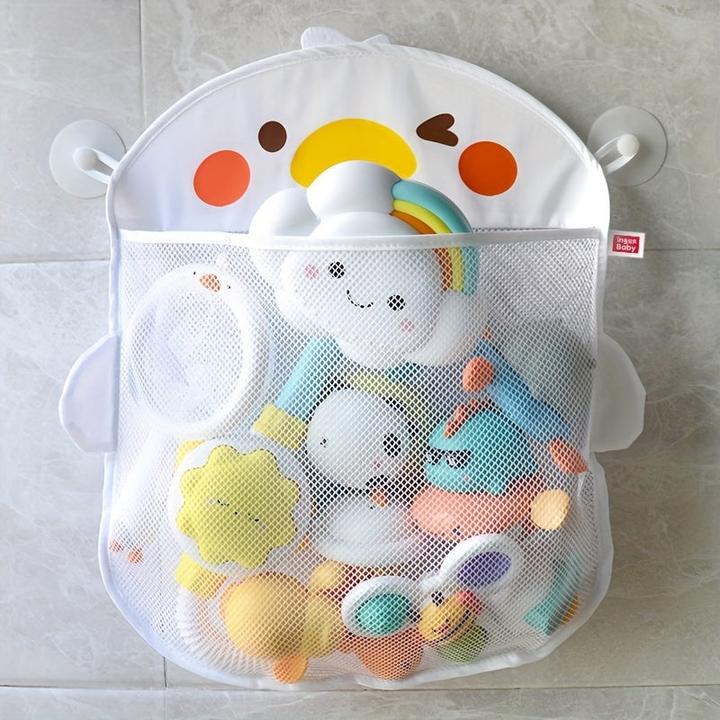 Actual product image Activity Board Waterproof cartoon bath storage net bag, hanging bag for bath toys, water toys