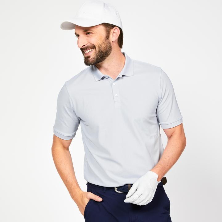 Actual product image Inesis Men's golf short-sleeved polo shirt - WW500 pearl grey (S)