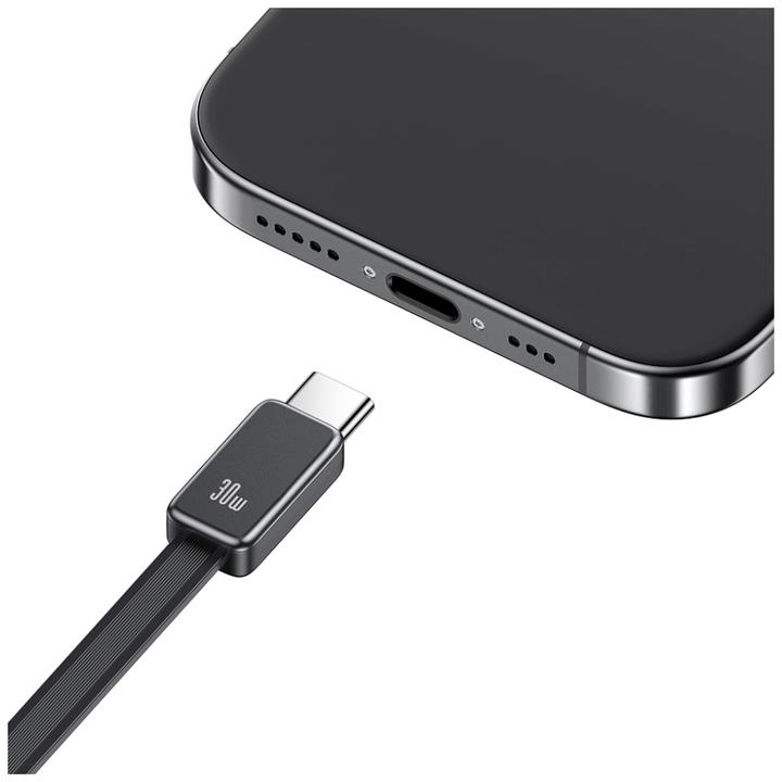 Produktbild Usams CC296 30W Fast Charger With Retractable Type-C Cable (EU) - Xiang Series White (30 W)