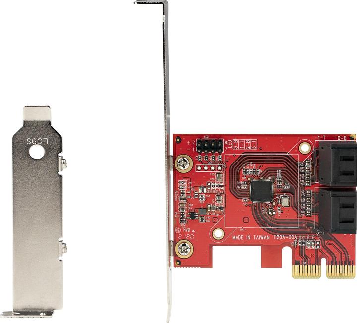 Image du produit StarTech com 4P6G-PCIE-SATA-CARD, PCIe, SATA, PCIe 3.0, Rouge, ASMedia - ASM1164, 6 Gbit/s