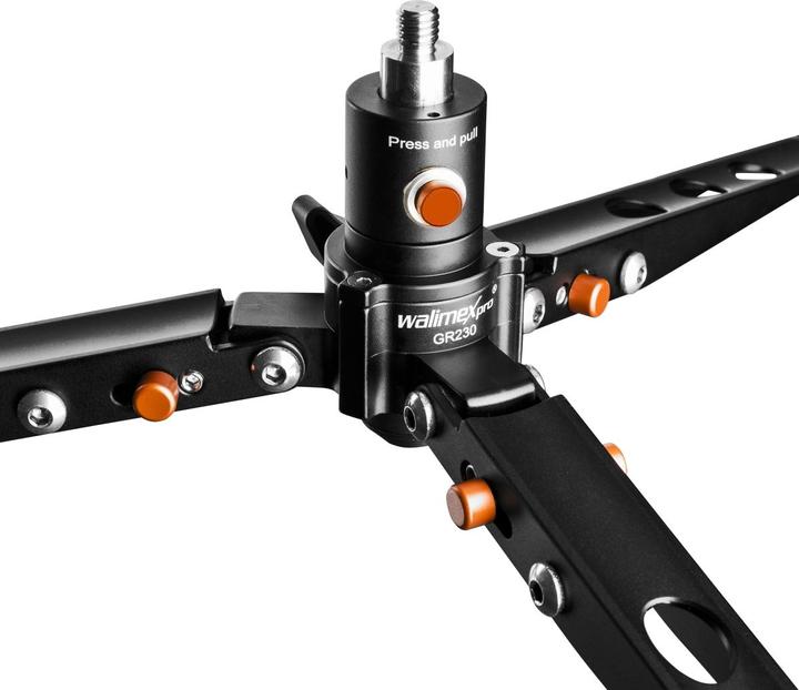 Image du produit Walimex pro pro Ground Rocker GR230 Trépied de sol et barre de support (Métal, Matières plastiques)
