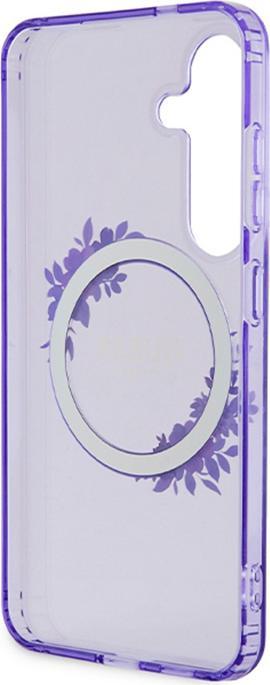 Actual product image Guess GUHMS24SHFWFCU S24 S921 fioletowy/purple hardcase IML Flowers Wreath MagSafe (Samsung Galaxy S24)