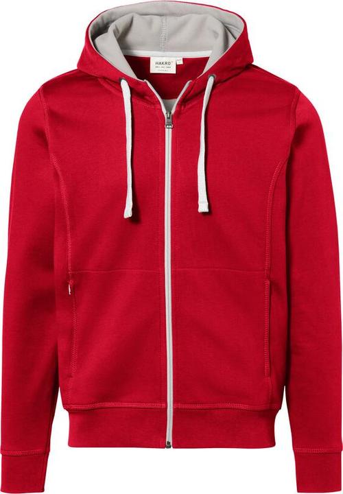 Actual product image Hakro Hooded Jacket Bonded red/silver, S (S)