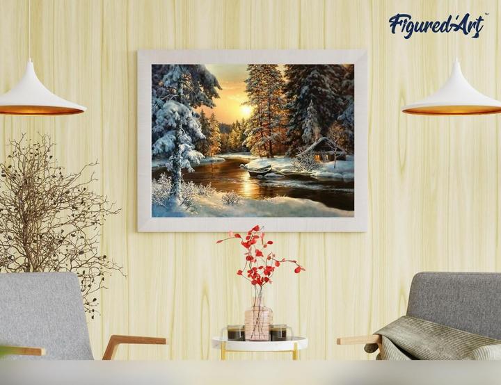 Image du produit Figured'Art Peinture par numéros - Coucher de soleil dans la forêt