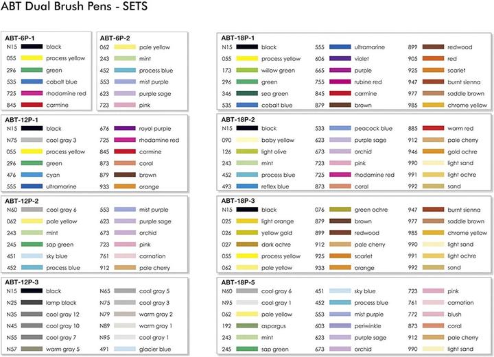 Actual product image Tombow ABT Dual Brush Pen, earth colours (Multicoloured, 18 x)