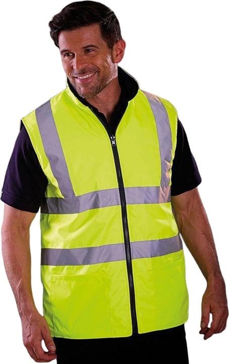 Actual product image Yoko Workwear HiVis reversible fleece waistcoat (pack of 2) (L)