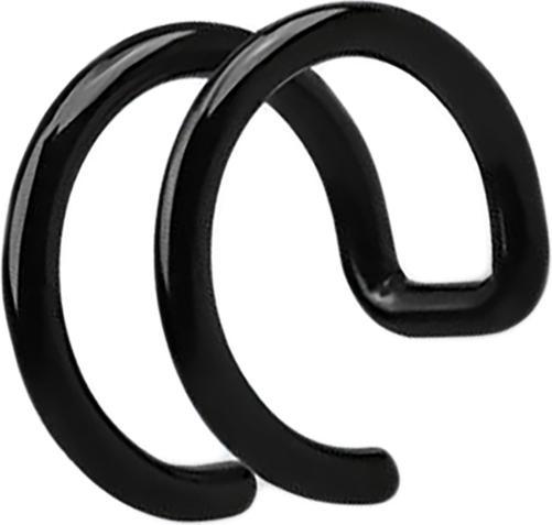 Produktbild Star Piercing Fake Ear Cuff schwarz mit 2 Ringen (Chirurgenstahl 316L mit 2 Ringen)