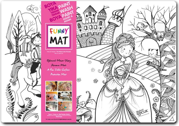Immagine prodotto Funny Mat Tappeto da colorare lavabile Il principe e la principessa (48 x 33,5 cm)
