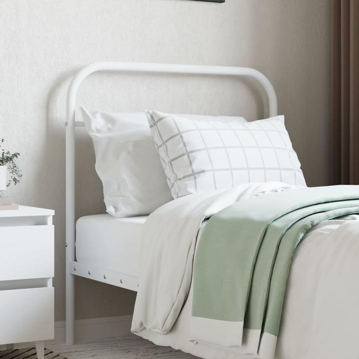 Actual product image VidaXL Kopfteil Metall Weiss 80 cm, Farbe: Weiss, Material (85 x 3 x 100 cm)