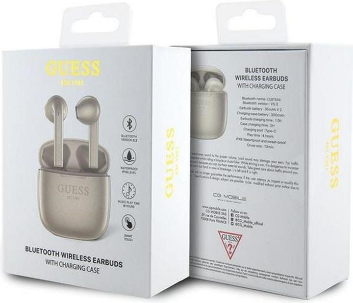 Actual product image Guess słuchawki Bluetooth GUTWST26PSD TWS + stacja dokująca złoty/gold Classic EST Logo (Wireless)