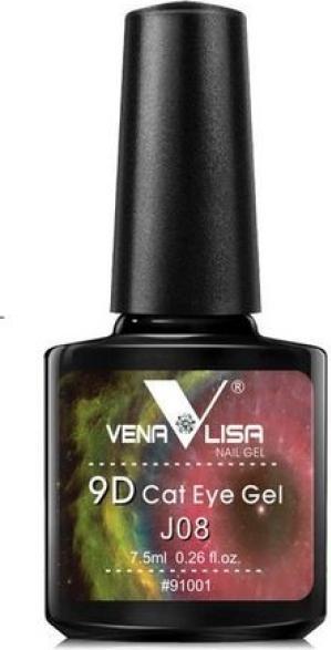 Venalisa 9D Cat Eye Gellack J08 UV/LED (Lila Dunkelgrün, Gel-Effekt Nagellack)