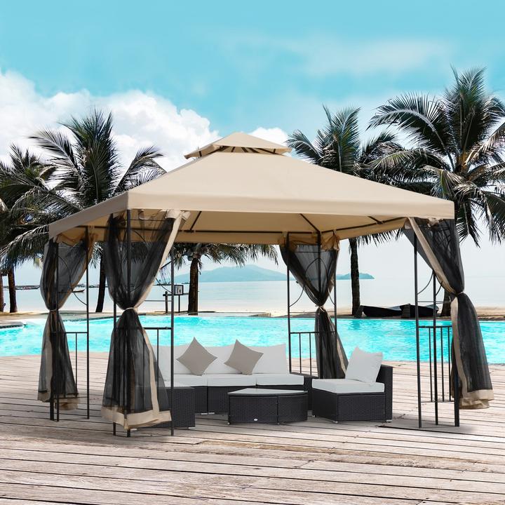 Actual product image Outsunny Pavilion with mosquito net (300 cm, 300 cm)