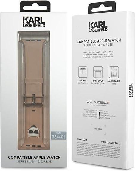 Produktbild Karl Lagerfeld KLAWMSLCP Apple Watch Strap 38/40 / 41mm pink / pink strap Silicone Choupette Heads (38 mm, 40 mm, Silikon)