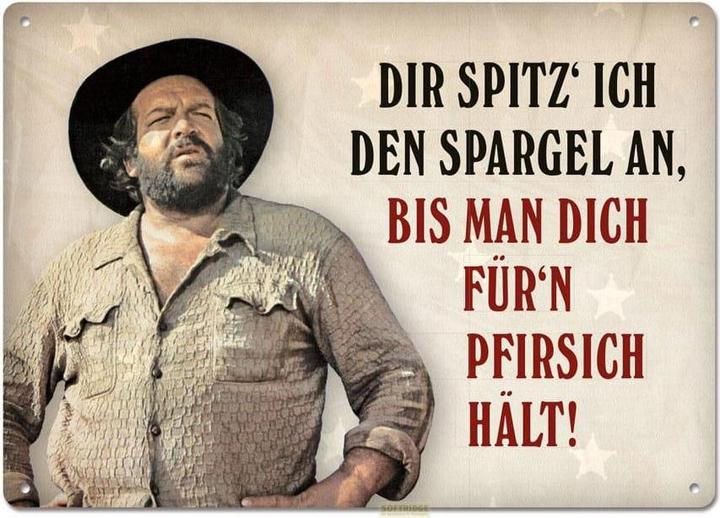 Blechschild Dir spitz' ich den Spargel an (10.5 x 14.8 cm)