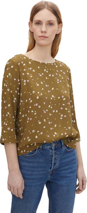 Actual product image Tom Tailor Bluse Gemusterte Sommerbluse mit U-Boot Ausschnitt (36)