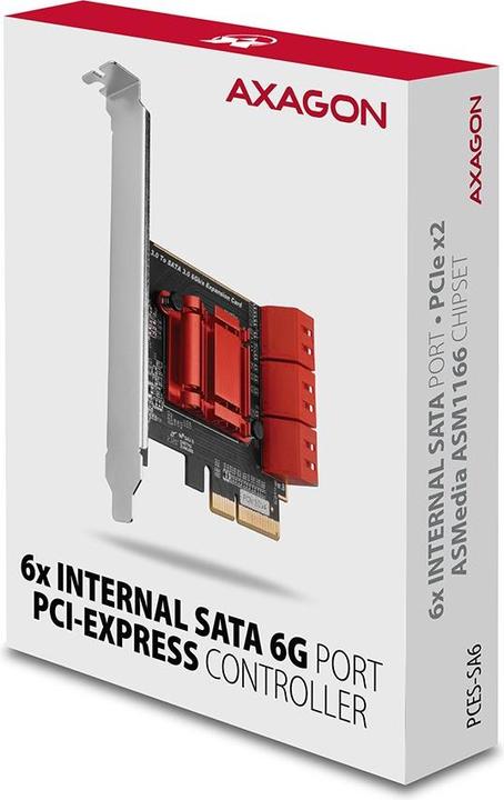 Produktbild Axagon PCES-SA6 interface cards/adapter Internal SATA