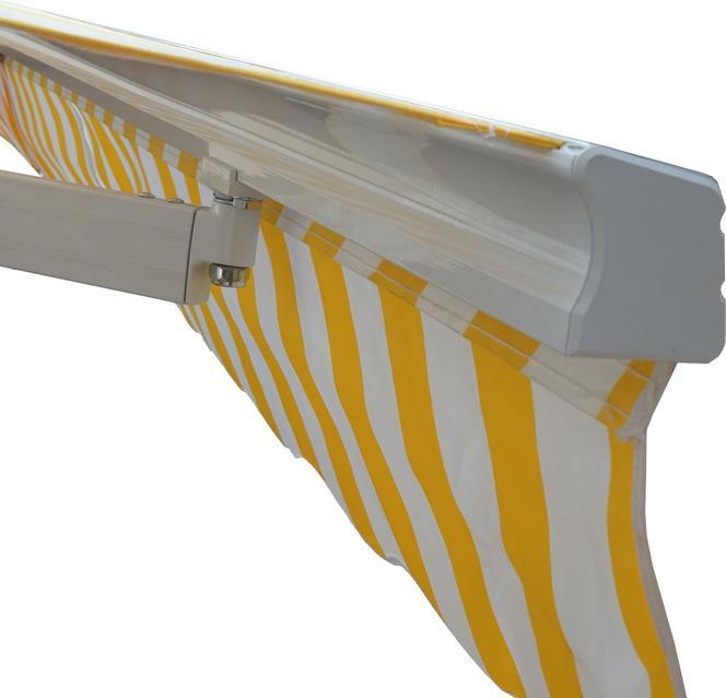 Actual product image Swisshandel24 Aluminium awning, folding arm awning sun protection 3x2.5m polyester, grey-brown (3 m)