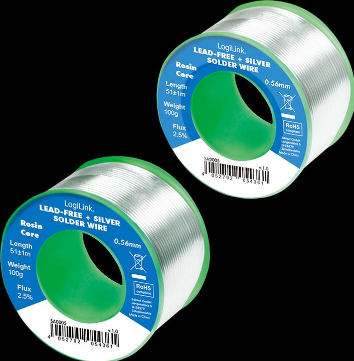 Actual product image LogiLink Solder wire Ø 0.56 mm (lead-free + silver), 0.7% copper, 100g Ro