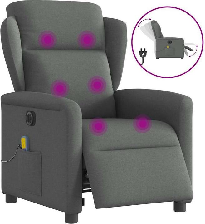 VidaXL Massagesessel Elektrisch Dunkelgrau Stoff