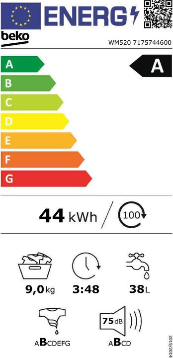 Energie-Label Beko WM520 (9 kg, Links)