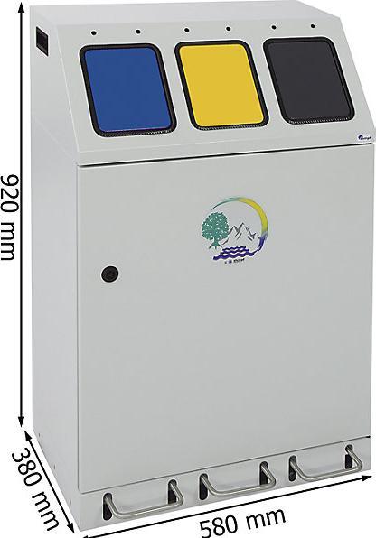 Immagine prodotto Contenitore per la raccolta differenziata, in acciaio, capacità 3 x 30 l (30 l)