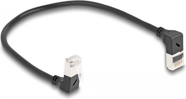 Image du produit Delock Câble réseau RJ45 Cat.6A S/FTP Slim 90° haut / bas (S/FTP, CAT6a, 0.25 m)