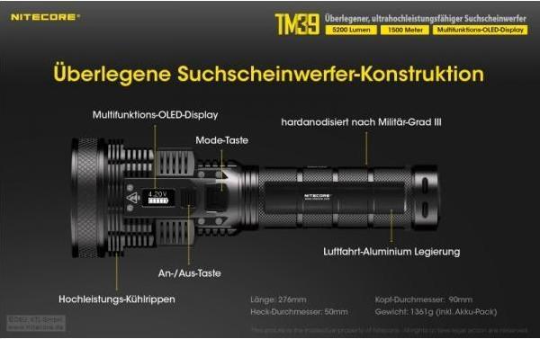 Immagine prodotto Nitecore TM39 - 5200 lumen (30 cm, 5200 lm)