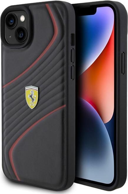 Actual product image Ferrari FEHCP15MPTWK iPhone 15 Plus 6.7" czarny/black hardcase Twist Metal Logo (Apple iPhone 15 Plus, Apple iPhone 14 Plus)