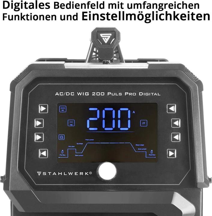 Image du produit Stahlwerk Poste à souder sous protection gazeuse AC/DC TIG 200 Puls Pro Digital équipement complet