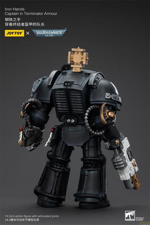 Actual product image Joy Toy Warhammer 40k action figure 1/18 Iron Hands Captain in Terminator Armour 14 cm